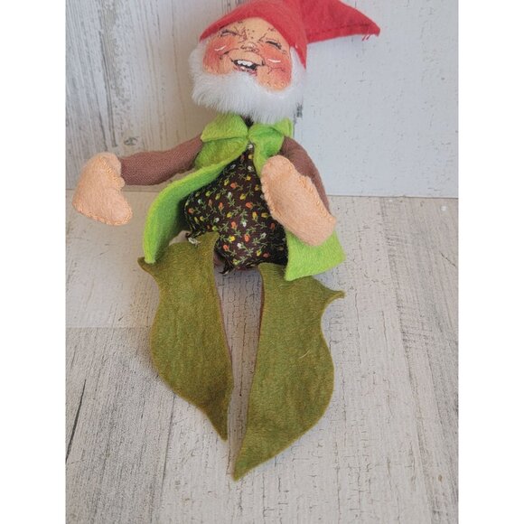 vintage Annalee 1963 elf vest gnome green red Xmas collectible - Picture 2 of 6